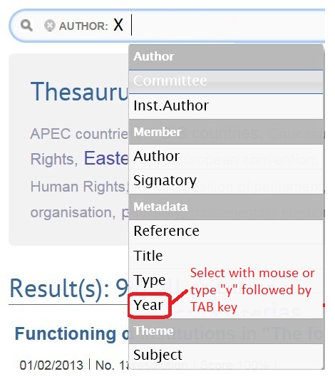 Entering another criterion